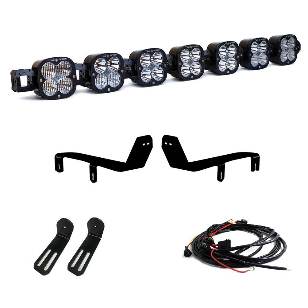 '17-19 Ford F250/350 7 XL Linkable LED Light Kit Lighting Baja Designs Display of Included Parts