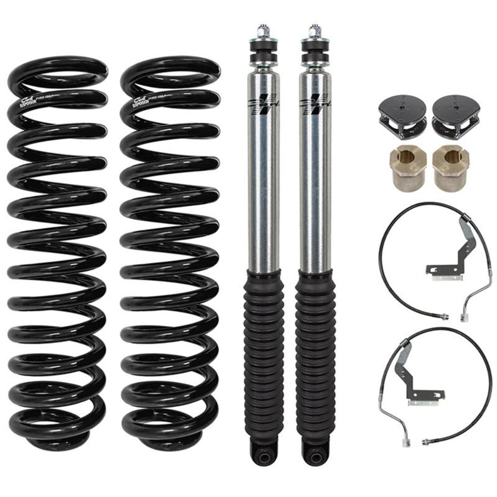 '17-23 Ford F250/350 Carli Suspension 2.0 Leveling Kit Display of Included Parts