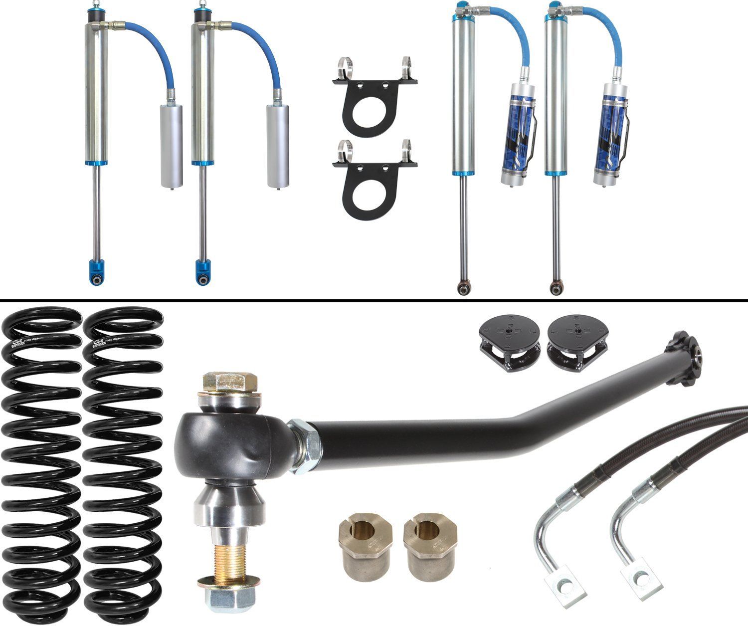 '17-22 Ford F250/350 Carli Suspension 2.5 Pintop System-2.5" Lift Display of Included Parts
