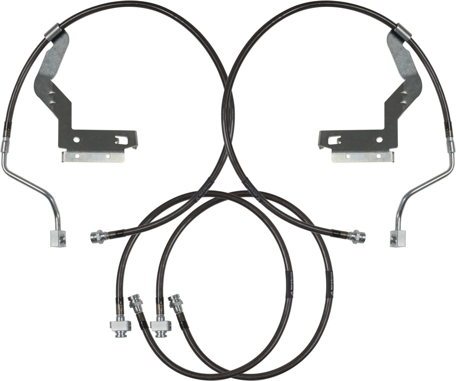 '17-24 Ford F250/350 Stainless Steel Braided Brake Line Kit Display of Included Parts