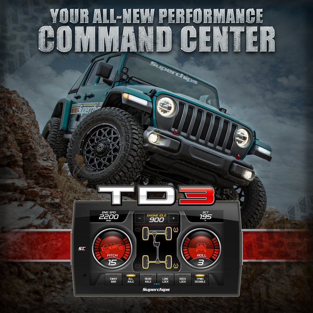 '18-23 Jeep JL Superchips Trail Dash 3 Electrical Superchips display