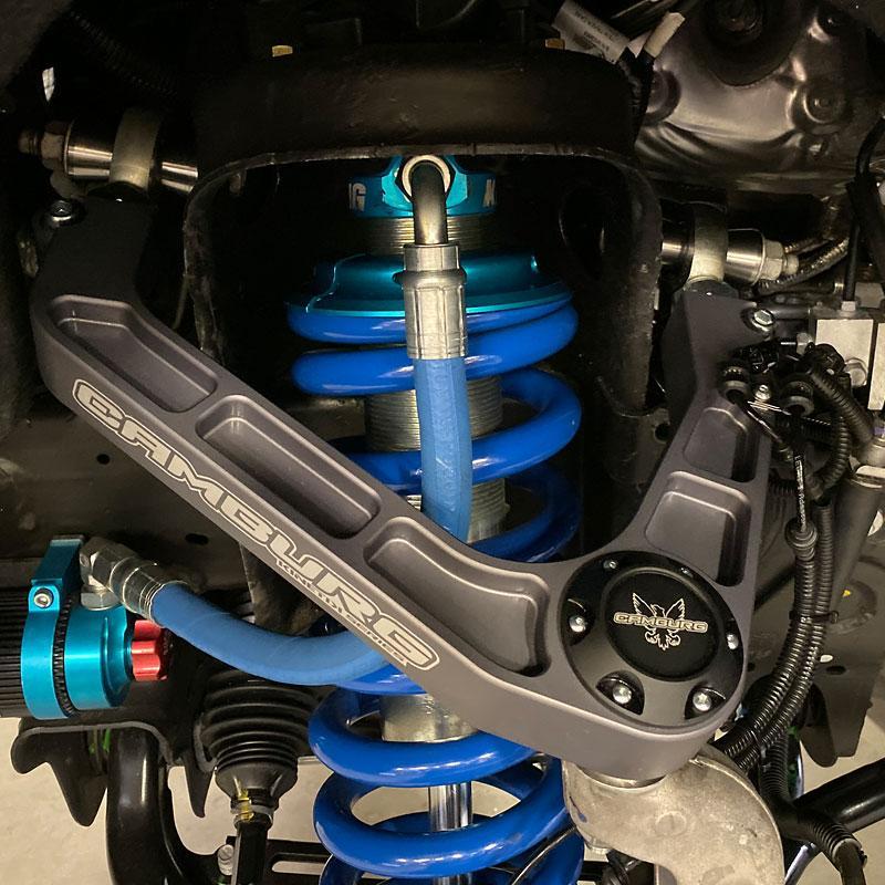 '19-24 Chevy/GMC 1500 Camburg Kinetik Billet Upper Control Arms Close-up Display on Vehicle