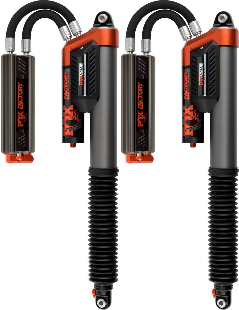 '19-20 Ford Raptor Fox Factory Race Series 3.0 Live Valve Internal Bypass Coilovers & PB Rear Shock Package Display of Included Parts