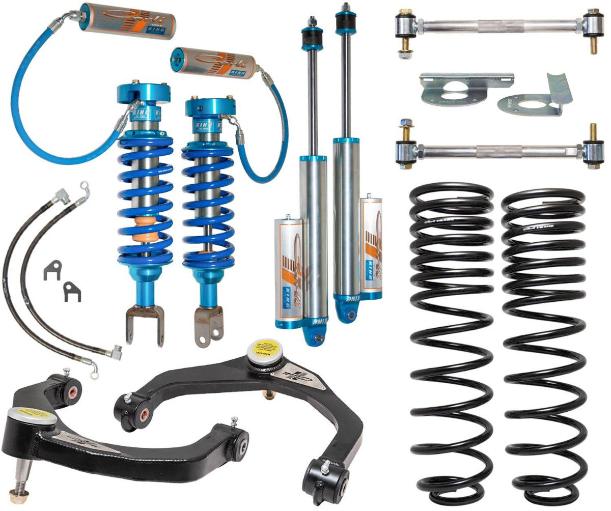 '19-24 Ram 1500 Rebel Carli 2.5 Performance Suspension System w/ Heavy Duty Rear Coil Springs Display of Included Parts