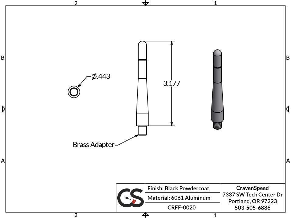 '20-23 Jeep Gladiator (JT) Orginal Stubby Antenna Communication CravenSpeed design