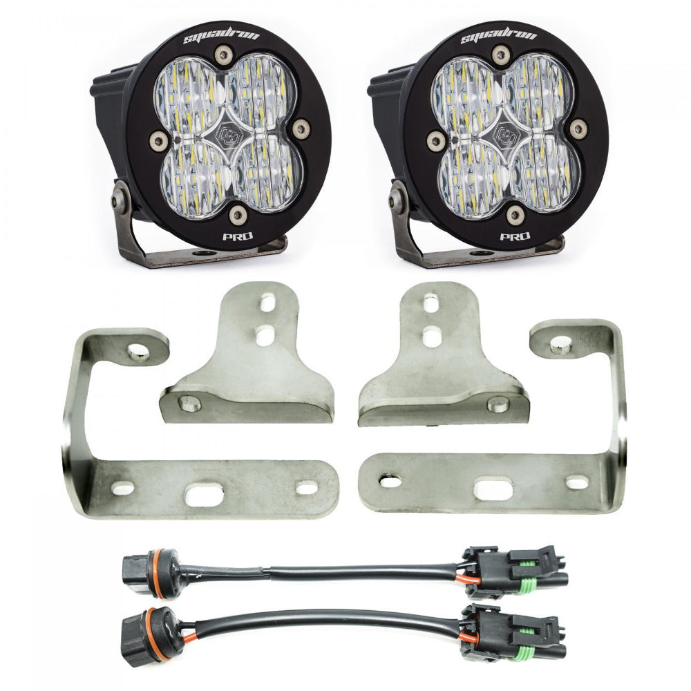'20-22 Jeep JT Gladiator Fog Light Pocket Kit Lighting Baja Designs Display of Included Parts