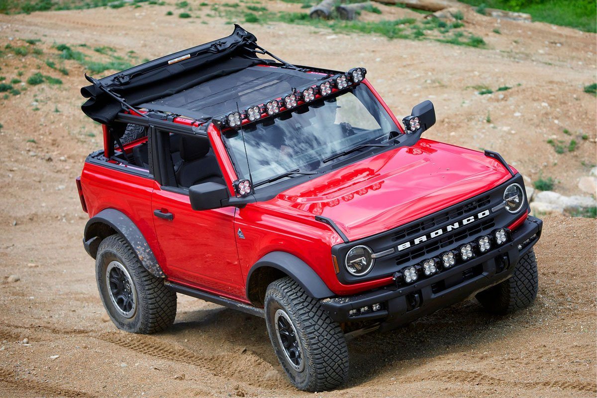 '21-23 Ford Bronco Baja Designs 8 XL Linkable Roof Bar Kit Lighting Baja Designs display on Vehicle