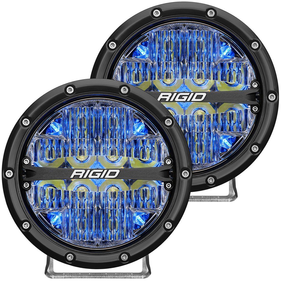 360 Series 6" LED OE Off-Road Fog Light Pair Lighting Rigid Industries Blue Drive display