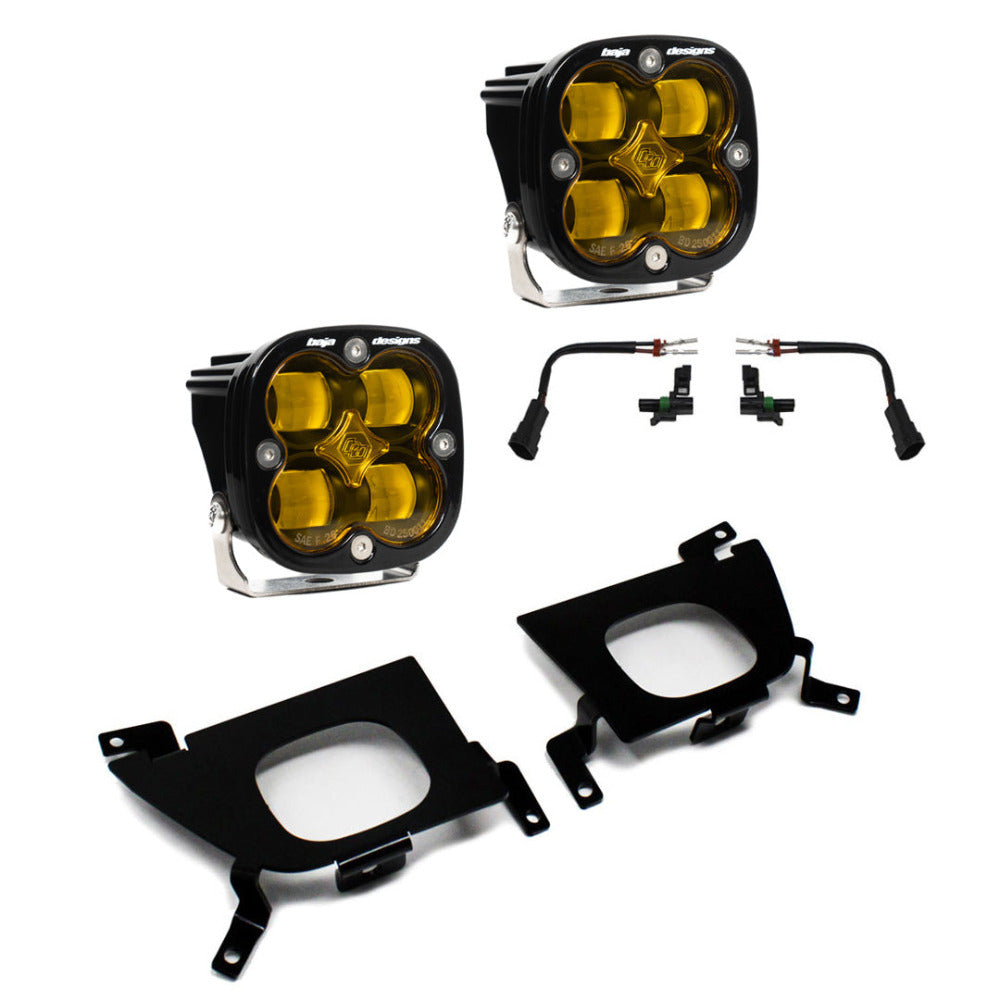 '20-22 Chevy 2500/3500 SAE Fog Light Kit Amber Display of Included Parts