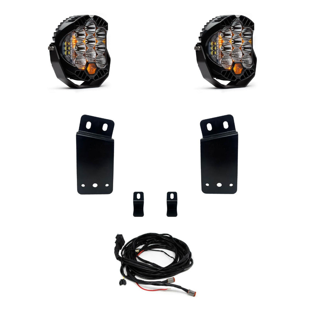 '21-22 Ram TRX 1500 Baja Designs LP9 Pro Bumper Light Kit Display of Included Parts