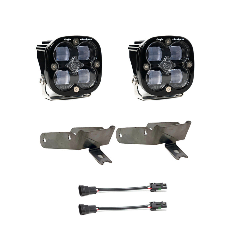 '99-10 Ford Super Duty Fog Pocket Kit Lighting Baja Designs Sports Model Display of Included Parts