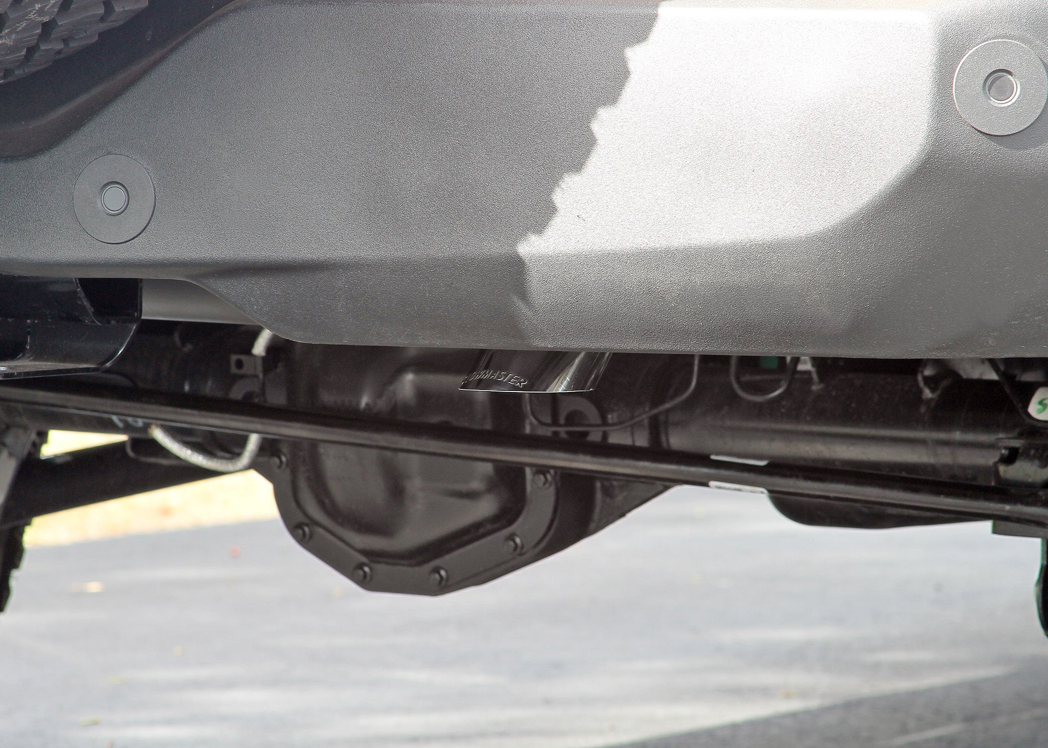 '21-23 Ford Bronco Flowmaster American Thunder Axle-Back Exhaust System Close-up Display on Vehicle