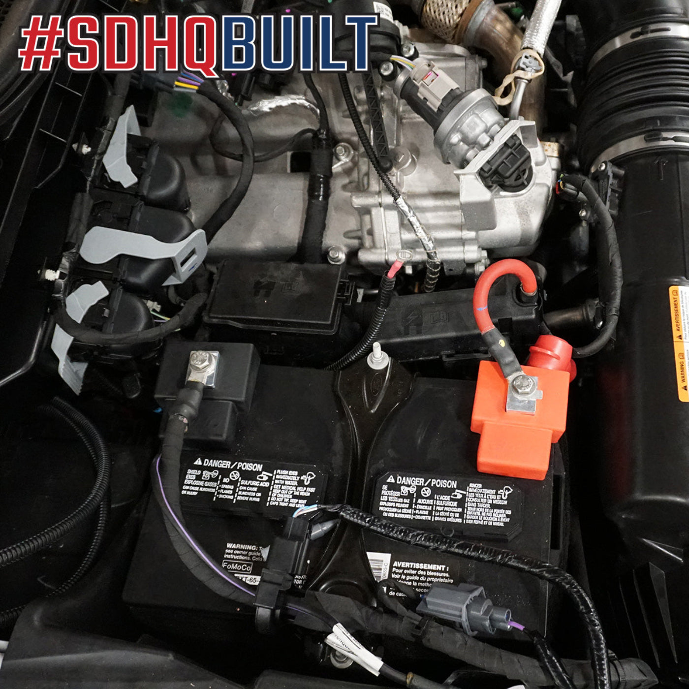 '20-22 Ford F250/350 SDHQ Built Billet Single Battery Terminal Kit installed