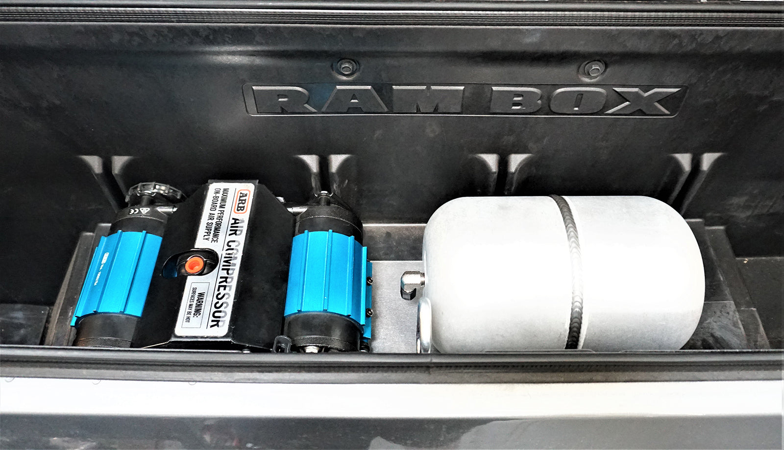 '13-23 Ram 2500/3500 RamBox Bedside Air Compressor Mount display