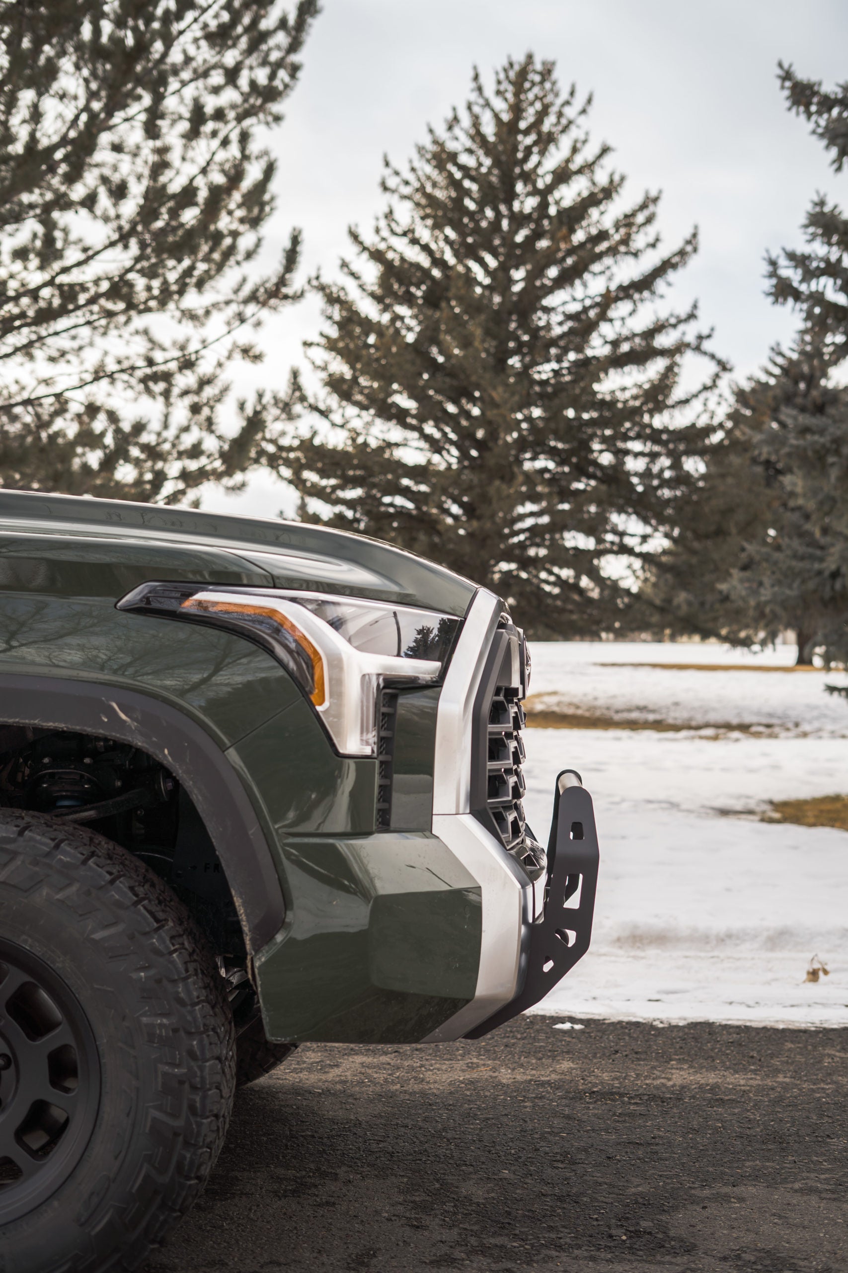 '22-25 Toyota Tundra CBI Off-Road Covert Series Front Bumper Side View Display on Vehicle
