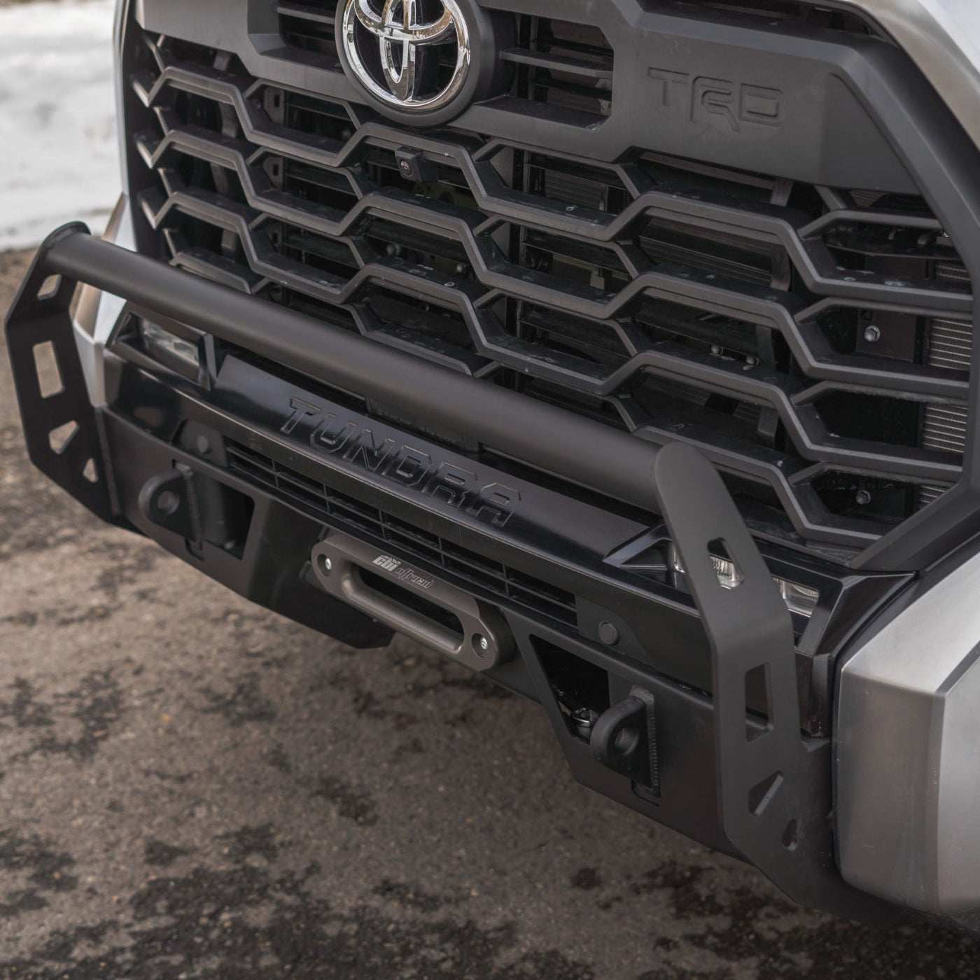 '22-25 Toyota Tundra CBI Off-Road Covert Series Front Bumper Close-up Display on Vehicle