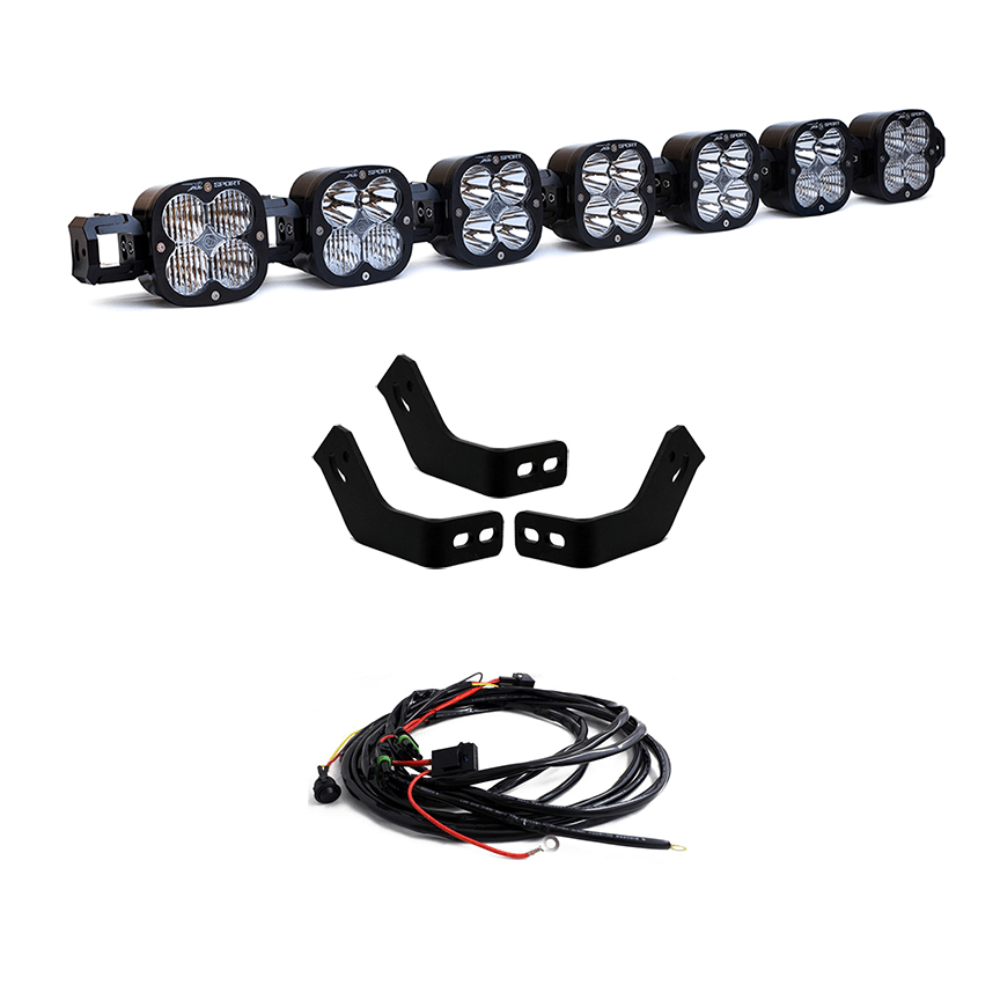 Baja Designs 7 XL Linkable Kit for Prinsu Roof Rack Kit Lighting Baja Designs Display of Included Parts