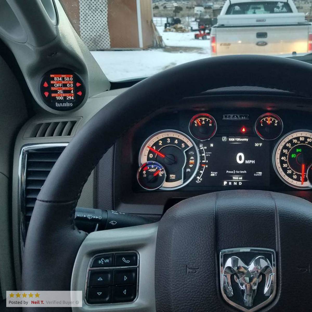 Derringer Tuner with iDash® SuperGauge Banks Power display on Vehicle