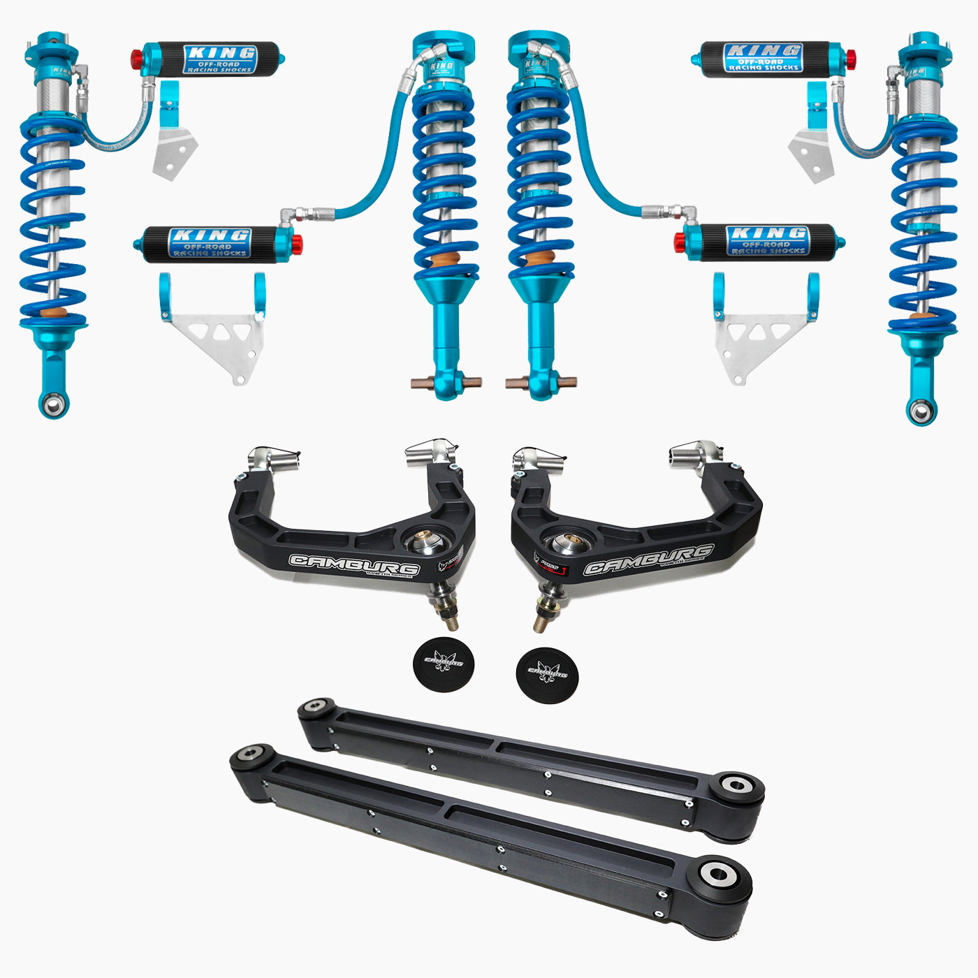 Ford Bronco King 2.5 Finned RR Coilovers w/ Upper Arms & Trailing Arm Combo Kit