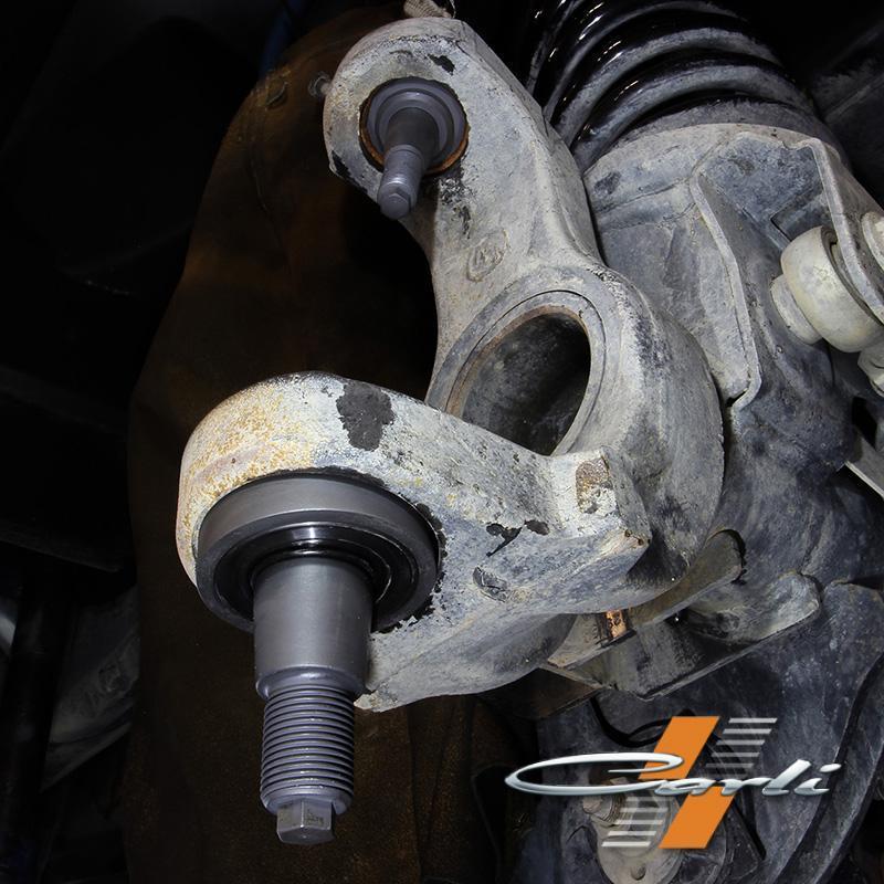 Carli Suspension Lifetime Ball Joints - Dodge Ram 2500/3500 Close-up Display on vehicle