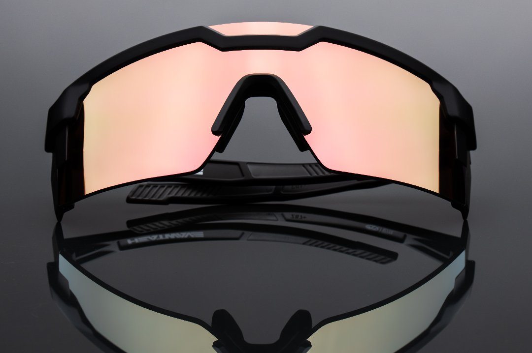 Future Tech Black Frame Sunglasses - Rose Gold Lens Display