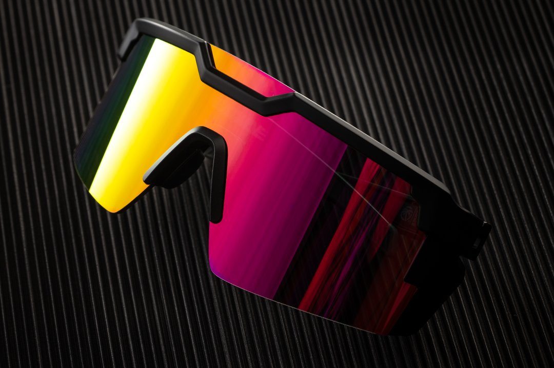 Future Tech Black Frame Sunglasses - Savage Spectrum Lens Display