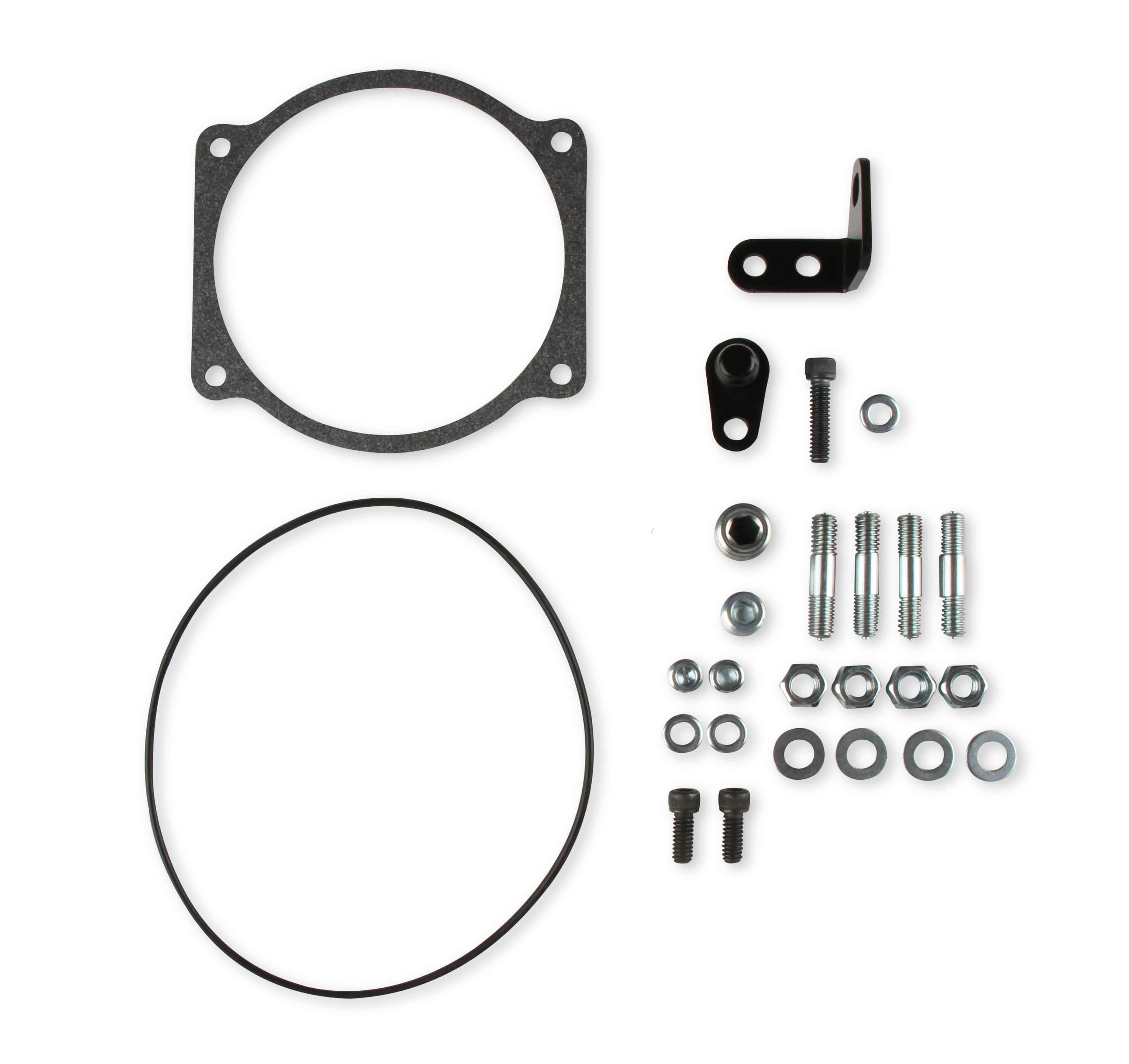 Holley Air Intake Tube Black GM-LS Display of Included Parts