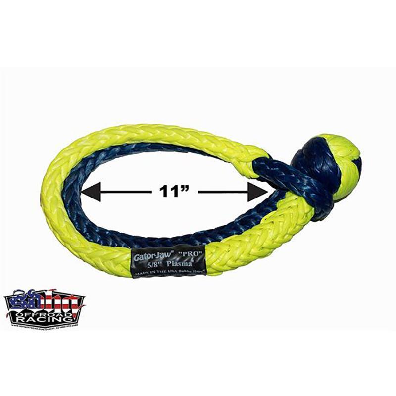 5/8" Mega Gator-Jaw® PRO Synthetic Soft Shackle Display and Diameter