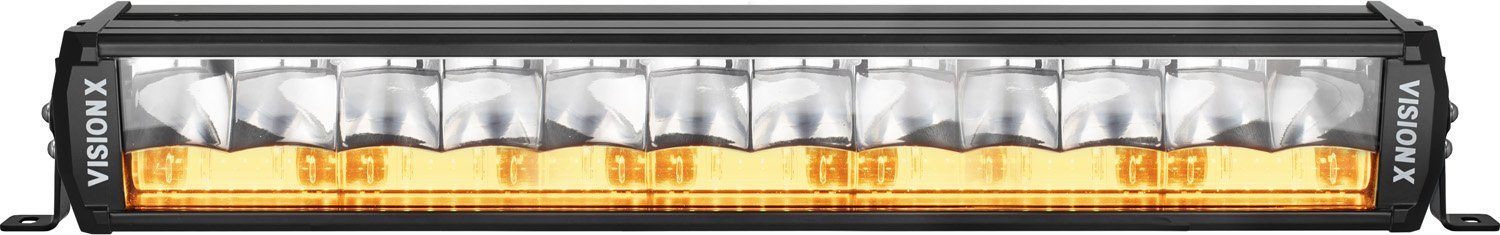 Shocker Dual Action LED Light Bar Lighting Vision X 20" Amber Elliptical (front view)