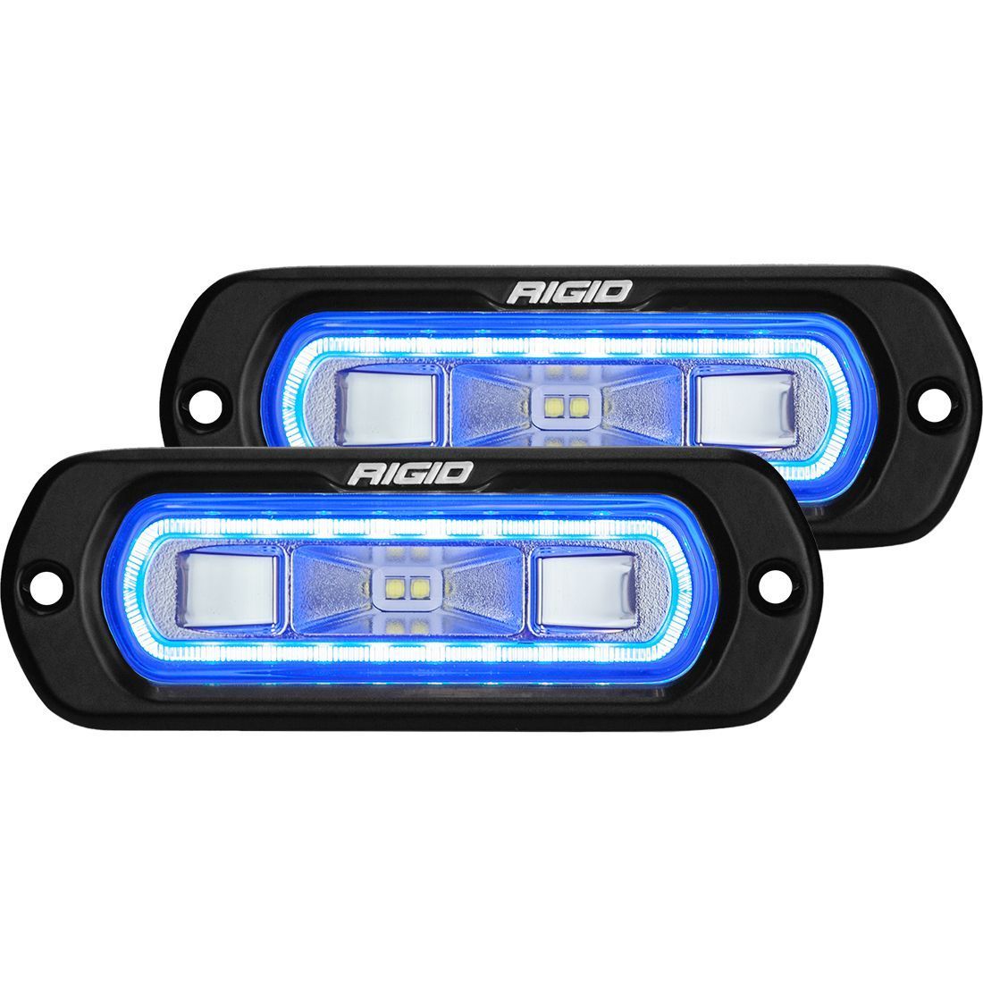 SR-L Series Off Road Spreader Pod Blue Halo | Pair Lighting Rigid Industries Flush Mount
