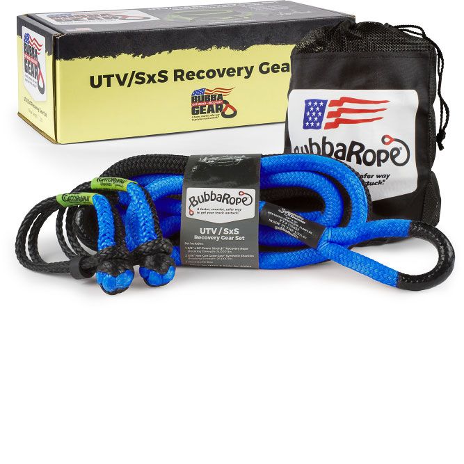 Bubba Rope Off-Road UTV/SxS Gear Set-Blue Display of Included Parts