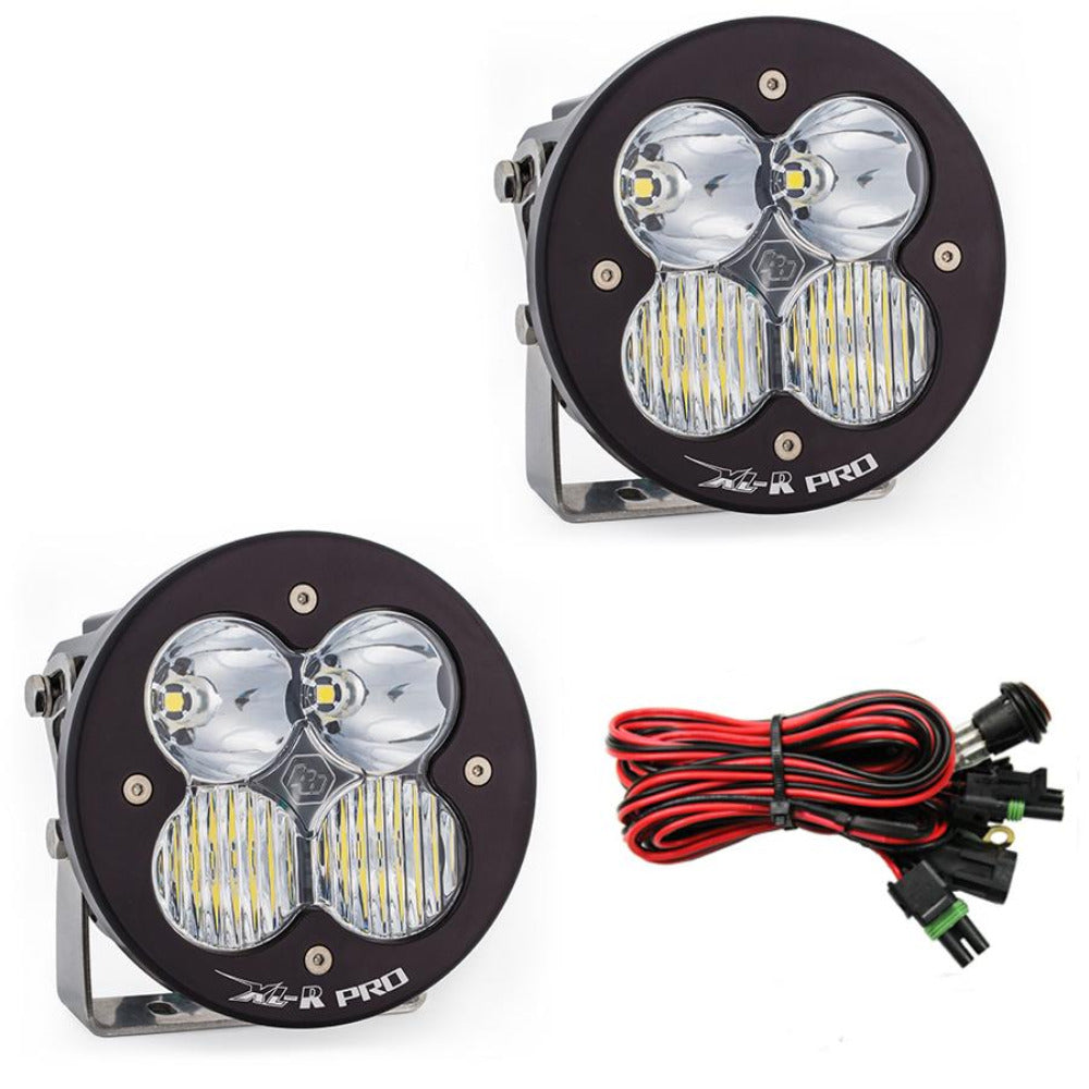XL Pro-R LED Light-Pair Lighting Baja Designs Clear Driving/Combo Display of Included Parts