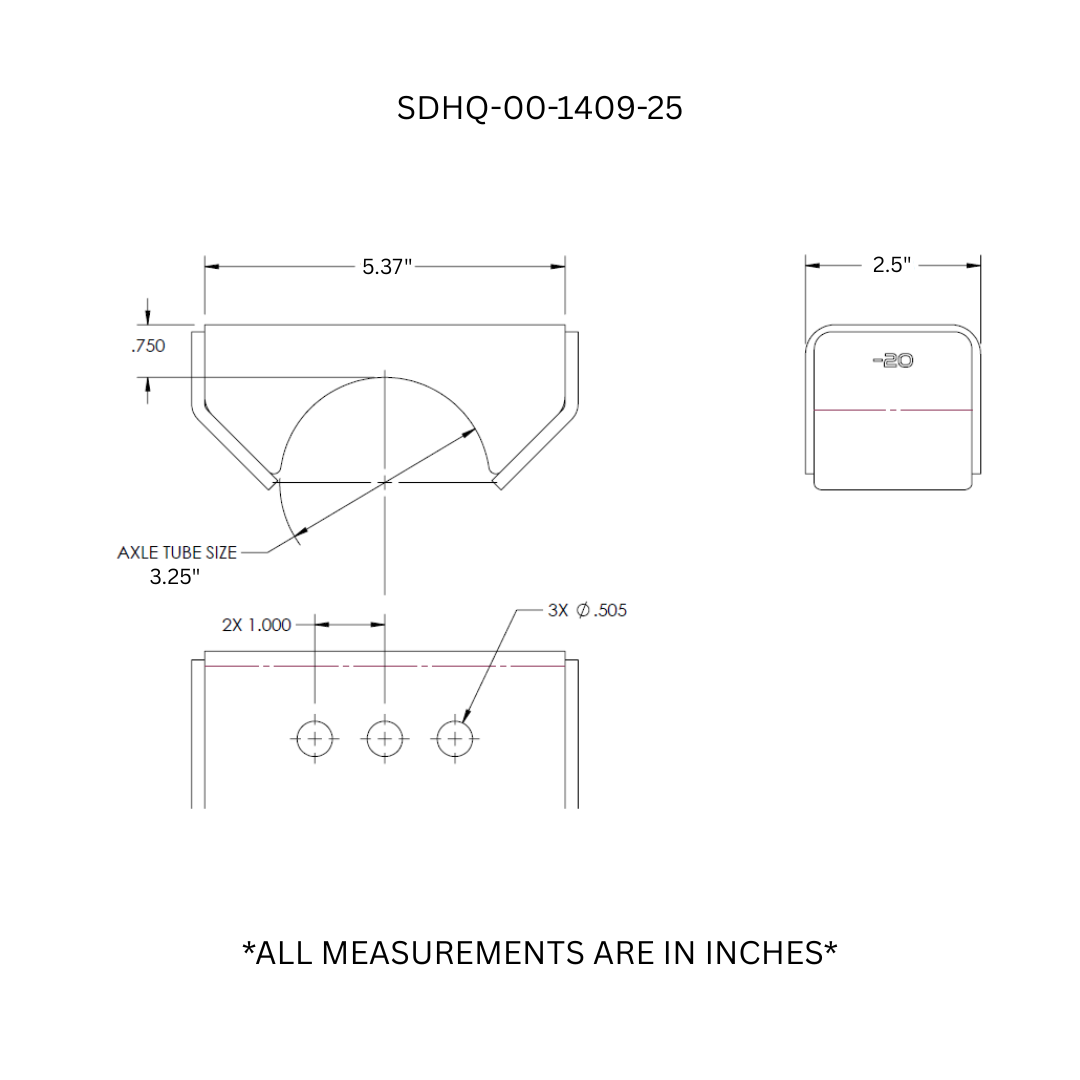 SDHQ Built Leaf Spring Perch Kit | 2.5" Leaf Spring Width, 3.25" Axle