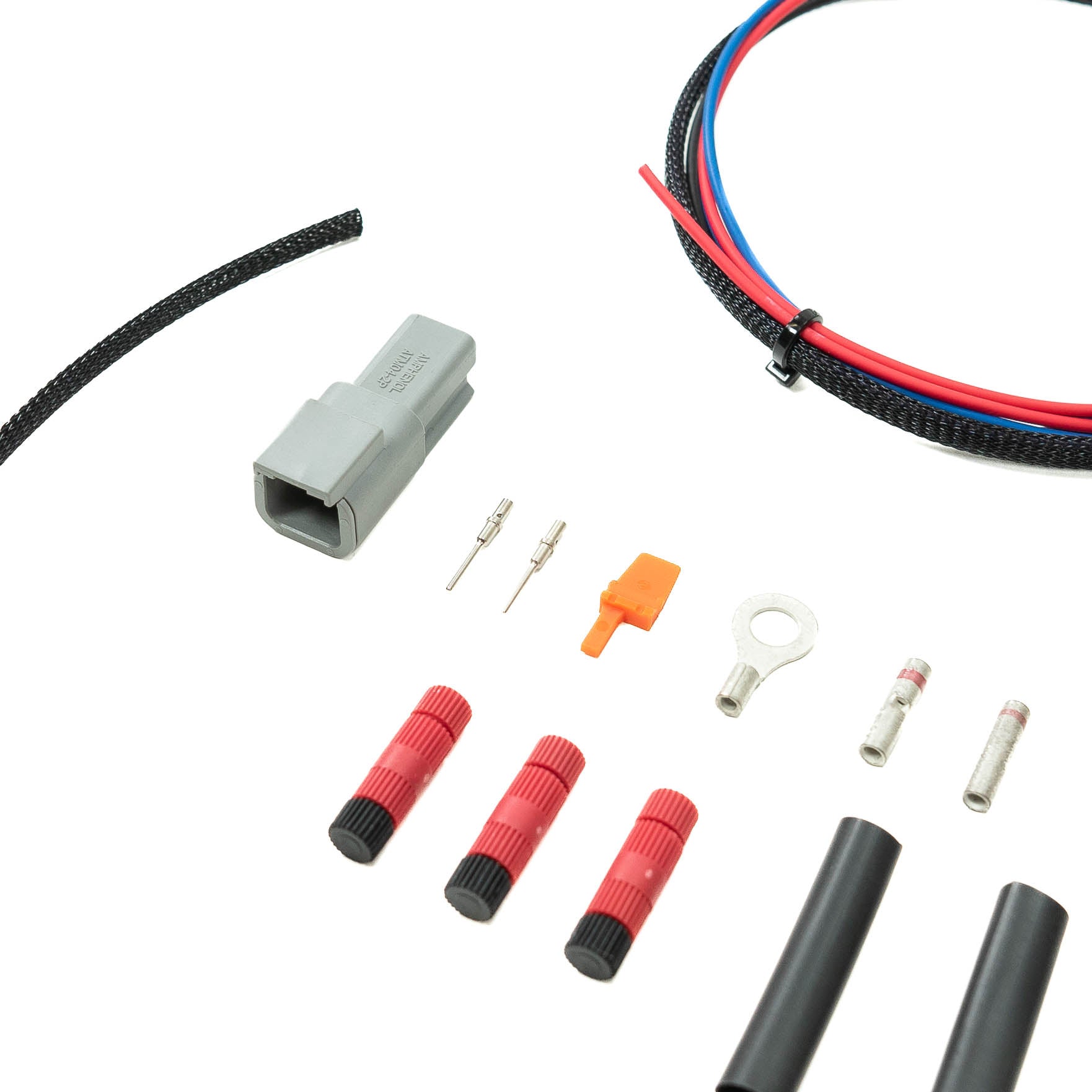SDHQ Built ARB Brushless Twin Switch Harness display of included parts - close-up