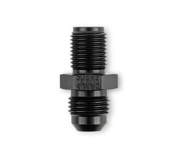 Earl's 1/2"-20 Inverted Flare Male w/ Long Thread to AN -6 Male Adapter Fitting - Black Anodized Aluminum