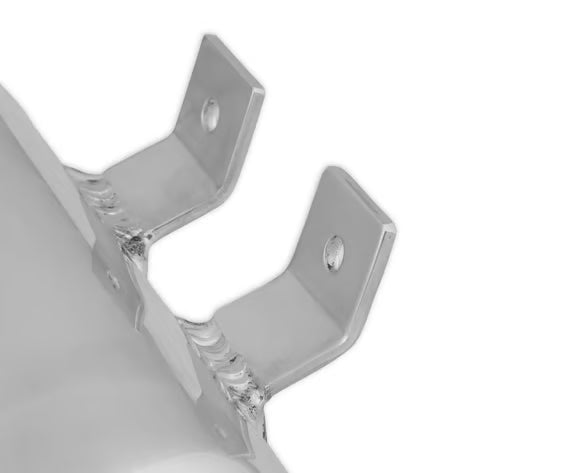 Earl's Polished w/ Billet Filter, Drain Valve, -12 AN O-Ring Port (inlet) & Mounting Brackets. 1/8" NPT on Drain Valve for Optional Remote Outlet Hose Front View Silver