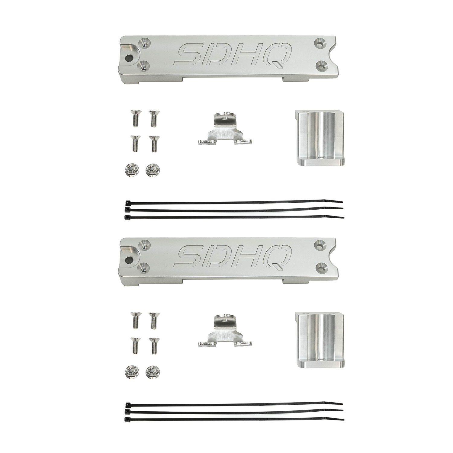 SDHQ Built 2017-2022 Ford Super Duty Dual Battery Billet Battery Hold Down Kit