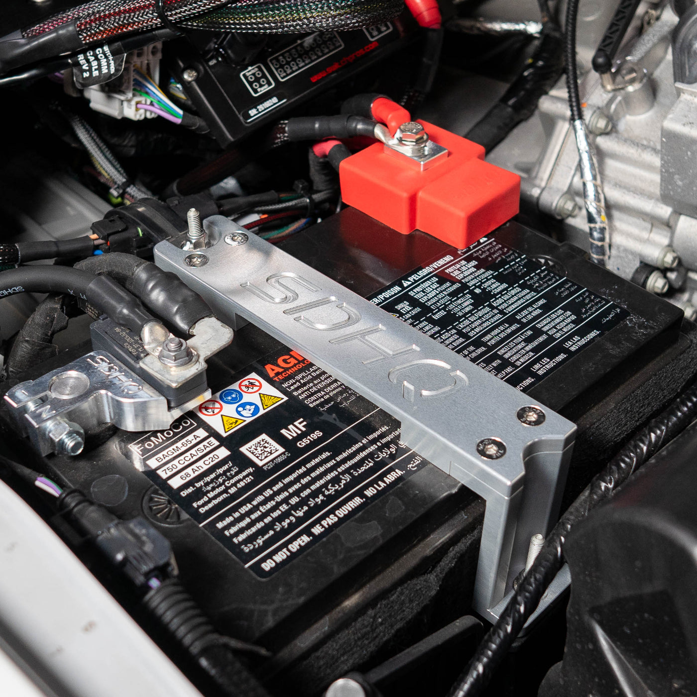 2023+ Ford Super Duty SDHQ Built Dual Battery Billet Battery Hold Down Kit