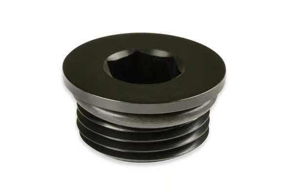 Earl's -8 AN Port Plug w/ O-Ring Seal, Black Anodized Aluminum