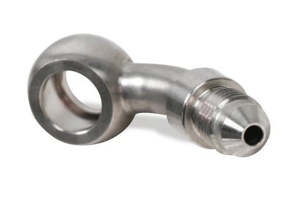 Earl's Banjo Adapter - Long Style 3 AN Male to 3/8" or 10mm - 45 Degree - Long Style - Stainless Steel
