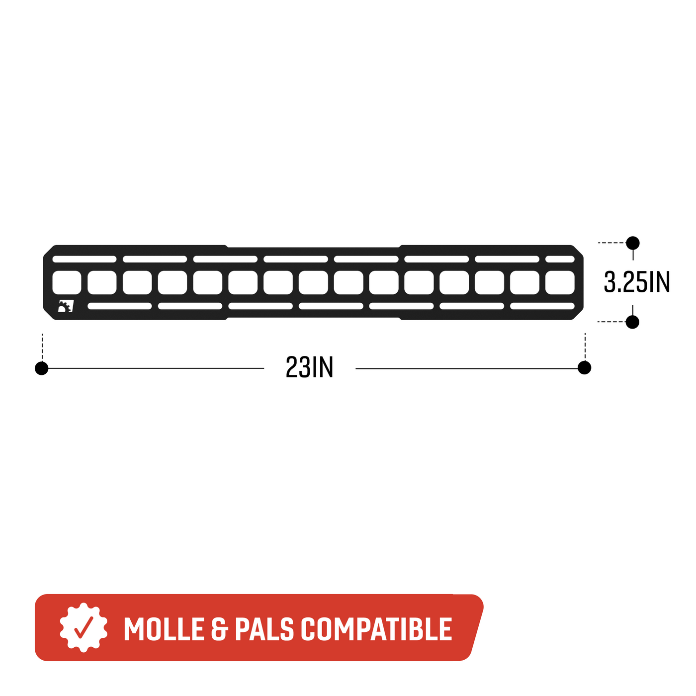 Tech Plate - 23.0"x3.0" | Universal MOLLE Mounting Panel