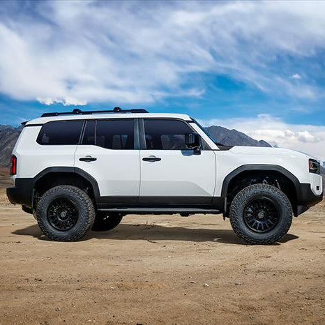 '24+ LC250/GX550 0-3" Lift Rear 2.5 Shocks w/ Remote Reservoirs Front View