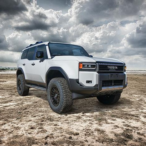 '24+ LC250 1.25-3" Lift Front 2.5 Coilovers Front View