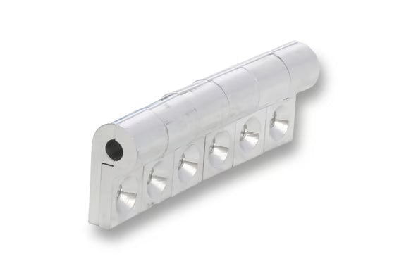 Earl's Line Clamp, 3/16", Package Of 6, Polished Front View Silver