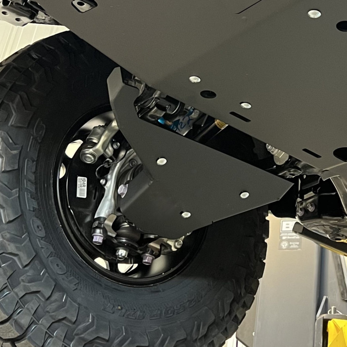 A-Arm Skid Plates Close-up Display on vehicle 