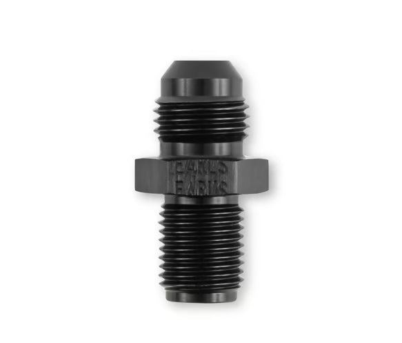 Earl's 1/2"-20 Inverted Flare Male w/ Long Thread to AN -6 Male Adapter Fitting - Black Anodized Aluminum
