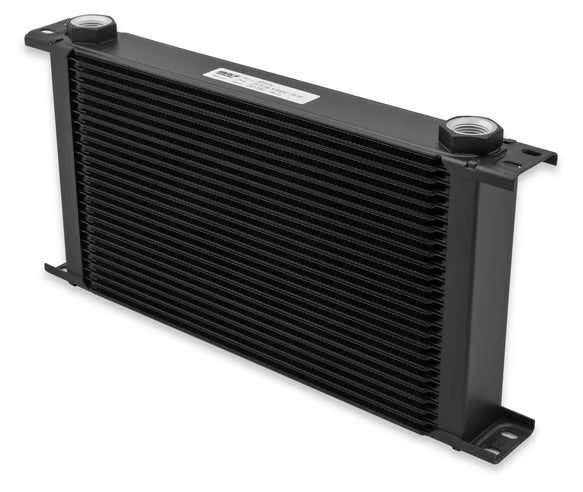 Earl's UltraPro Oil Cooler - 16 Rows - Extra-Wide Cooler Front View Black