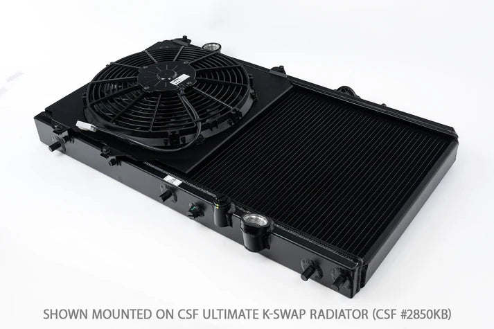 92-00 Civic All-Aluminum Fan Shroud w/ 12-inch SPAL Fan - Black