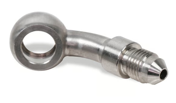 Earl's Banjo Adapter - Long Style 3 AN Male to 3/8" or 10mm - 45 Degree - Long Style - Stainless Steel