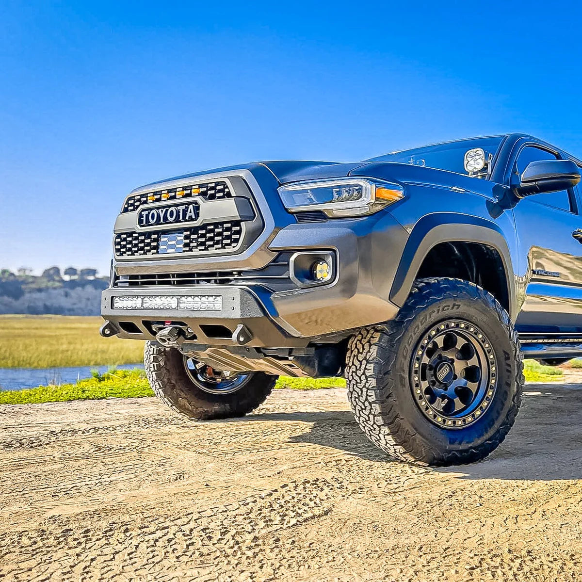 2016-2023 TOYOTA TACOMA PROLITE FRONT WINCH BUMPER Front View